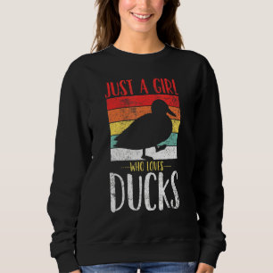 Sudadera Pato Sólo Un Chica Que Ama Los Patos Retro Vintage