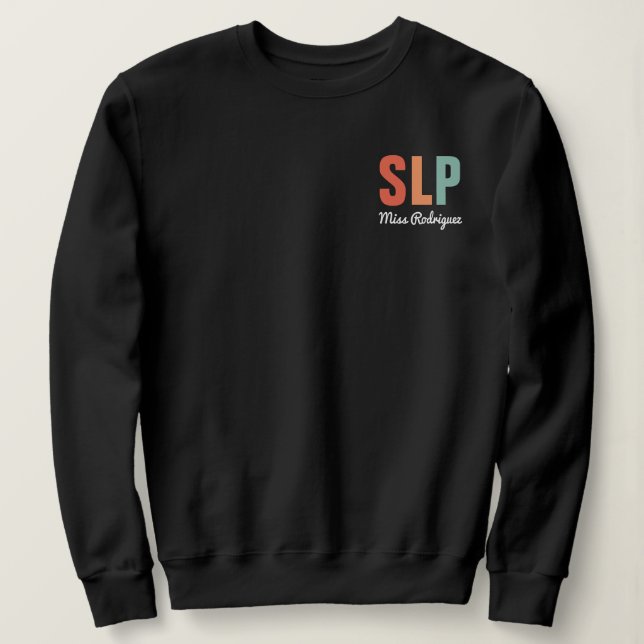 Sudadera Patólogo de voz retro SLP personalizado (Anverso del diseño)