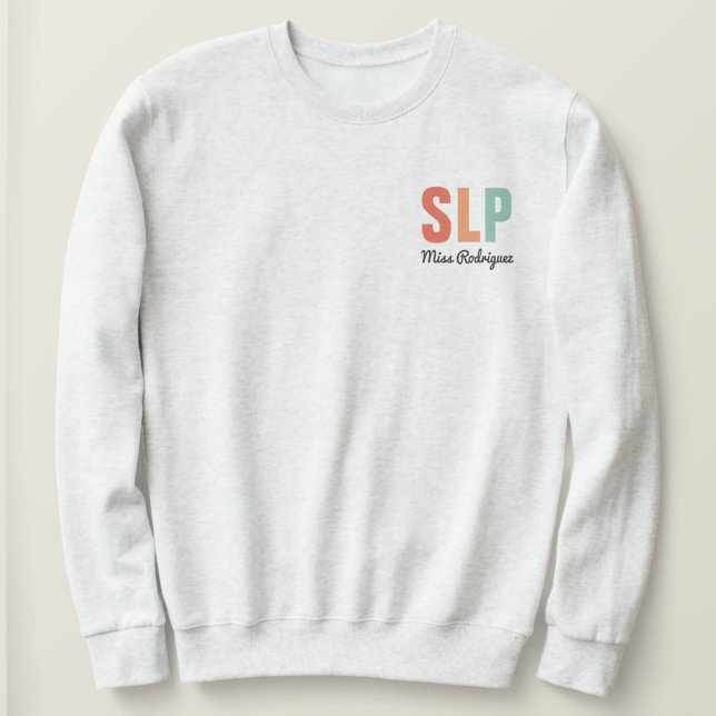 Sudadera Patólogo de voz retro SLP personalizado (Anverso del diseño)