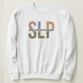 Sudadera Patólogo de voz SLP Leopard Print Typography