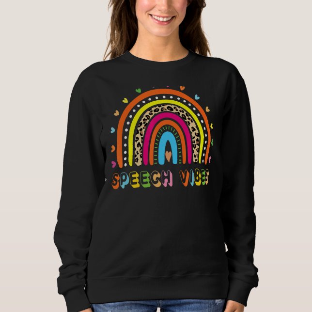 Sudadera Patólogo del lenguaje del habla Boho Rainbow Speec (Anverso)