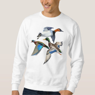 Sudadera Patos Canvasback, Mallard y Wood volando