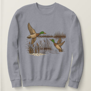Sudadera Patos Realistas Retro de Otoño Aves Acuáticas Vi