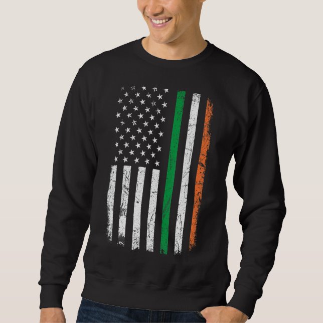 Sudadera Patri, la bandera irlandesa norteamericana vintage (Anverso)