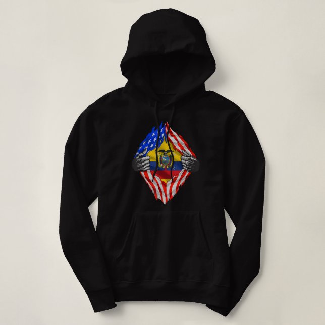 Sudadera Patrimonio súper ecuatoriano Ecuador Rota Bandera  (Diseño del anverso)