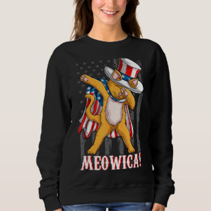 Sudadera Patriot Dabbing Meowica Ca Bandera Americana Julio