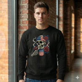 Sudadera Patriot Skull Coffee & Cigarette USA Flag Shirt