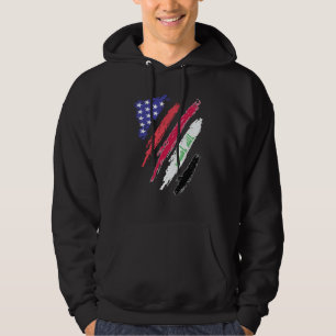 Sudadera Patriota Iraquí Americano Corazón Crece Franjas de