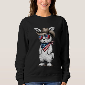 Sudadera Patriotic American Bunny Cowboy Face Easter Day