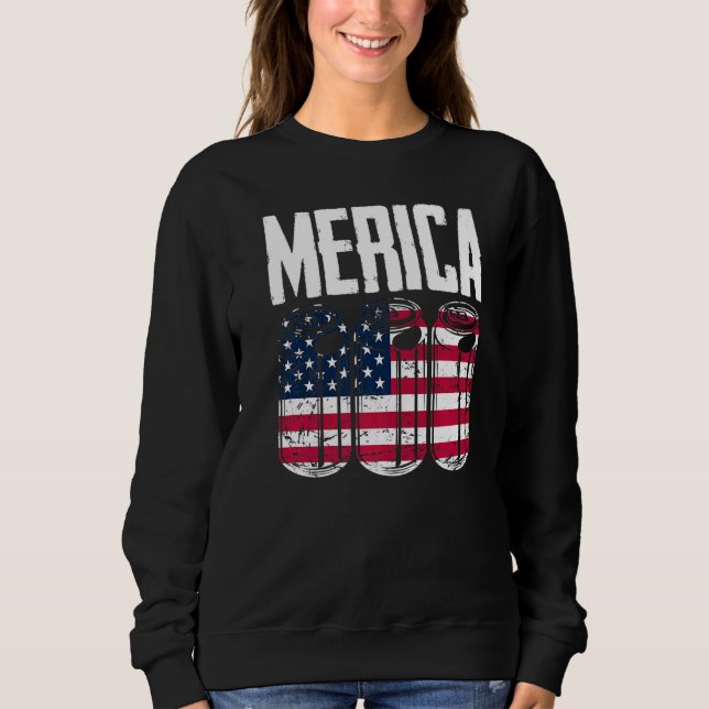 Sudadera Patriotic American USA Bandera Cerveza 4 de Julio (Anverso)