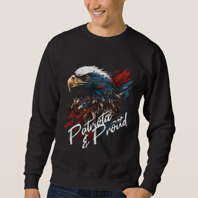 Sudadera Patriotic and Proud Bald Eagle 4th of July (Anverso)