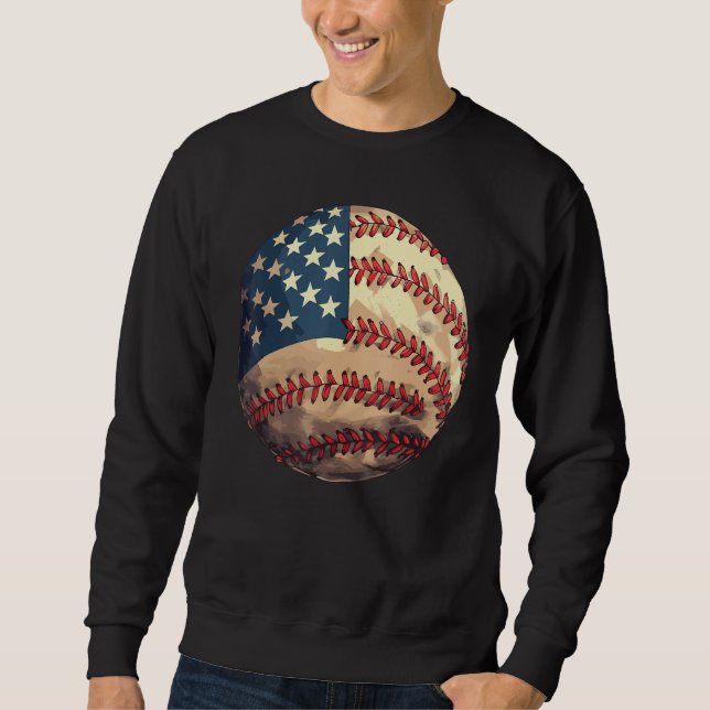 Sudadera Patriotic Baseball 4th Of July USA American Flag (Anverso)