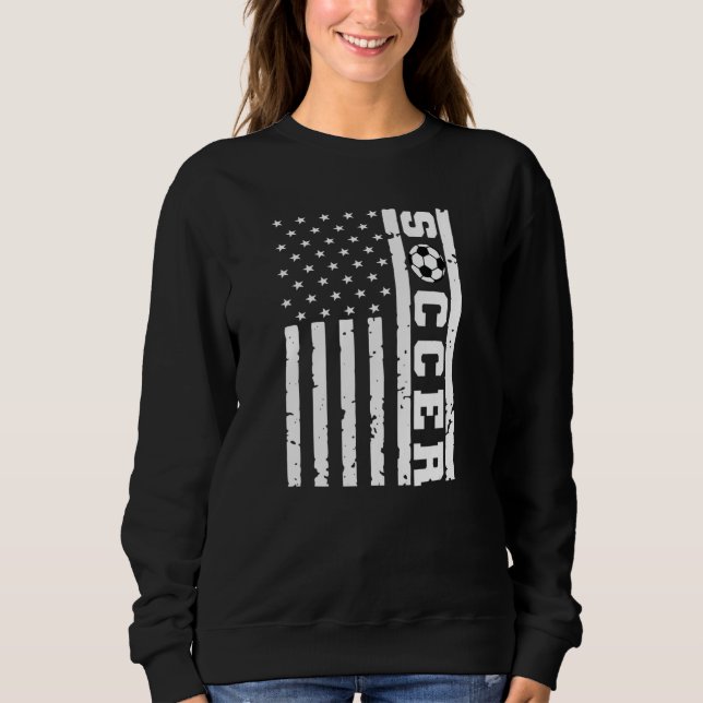 Sudadera Patriotic Flag US Soccer Tee, American Flag Soccer (Anverso)