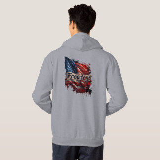 Sudadera Patriotic "Freedom" Hoodie with "Navy" on Pocket