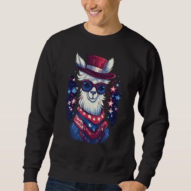 Sudadera Patriotic Llama 4th Of July (Anverso)
