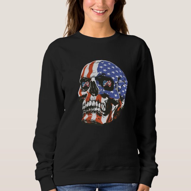 Sudadera Patriotic Skull  Video Games  Gaming Gamer Men Boy (Anverso)