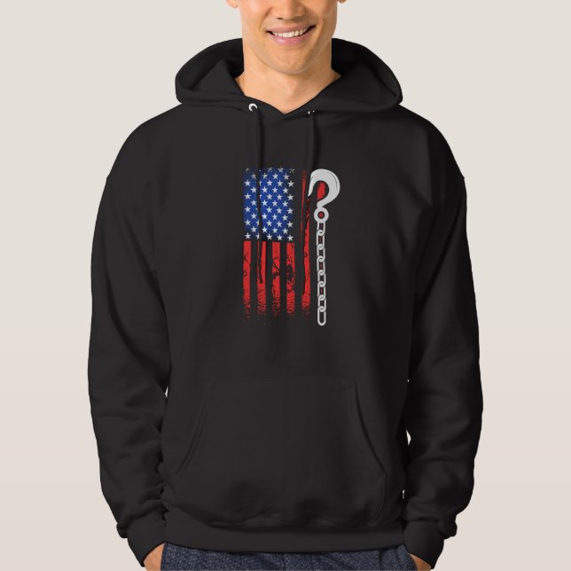 Sudadera Patriotic Tow Truck Driver American Flag Yellow To (Anverso)