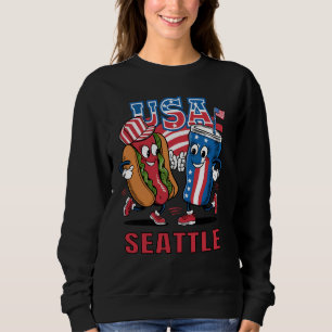 Sudadera Patriotic USA Seattle Hot Dog and Soda