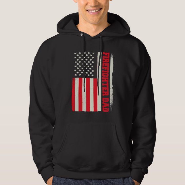 Sudadera Patriotic Volunteer Fireman Firefighter Dad Americ (Anverso)