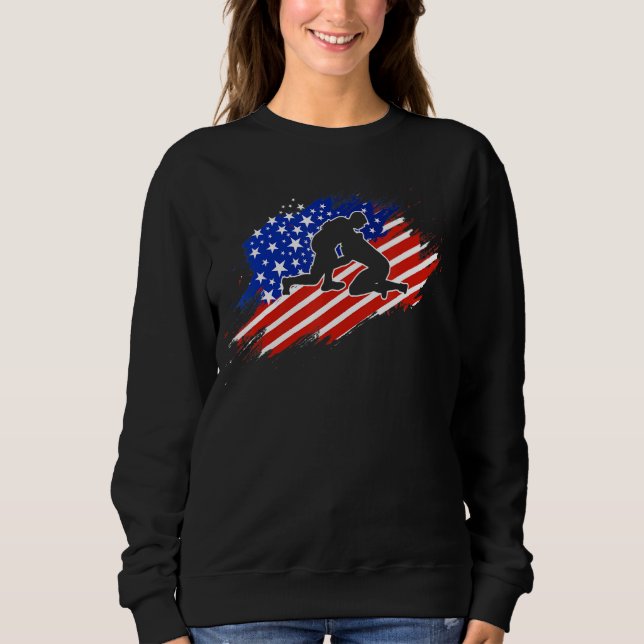 Sudadera Patriotic Wrestler  4th Of July  American Flag Wre (Anverso)