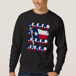 Sudadera Patriótica Bandera De Texas Corazón Del Estado Est
