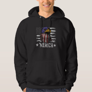 Sudadera Patriótico 4 De Julio Bald Eagle Bandera Estadouni