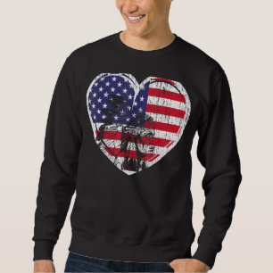 Sudadera Patriótico 4 De Julio Estados Unidos Bandera Coraz