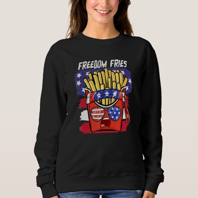 Sudadera Patriótico American Freedomm Fries 4 De Julio Ee.U (Anverso)