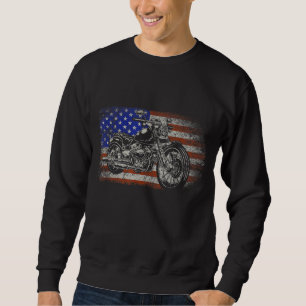 Sudadera Patriótico Americano Motociclista Gigante Bandera