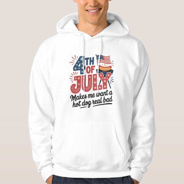 Sudadera Patriótico BBQ 4 de julio Gráfico (Anverso)