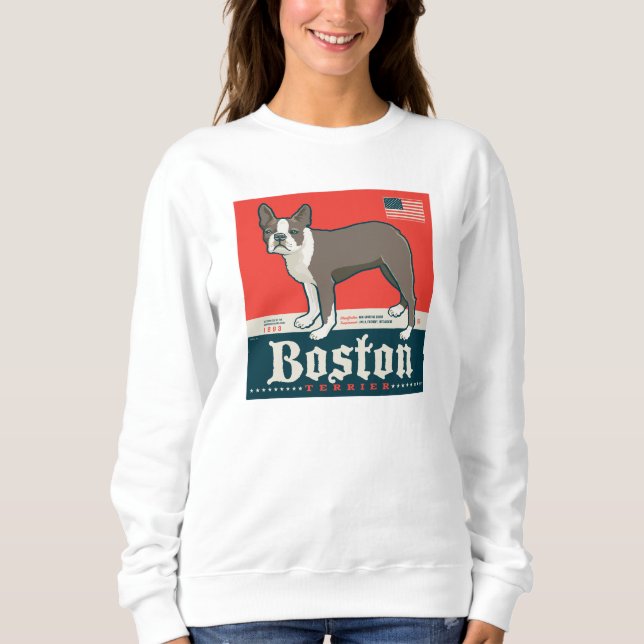 Sudadera Patriótico | Boston Terrier (Anverso)