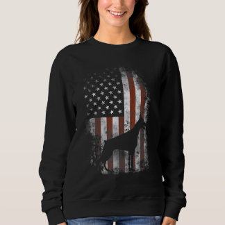 Sudadera Patriótico de la Bandera Americana Doberman Pinsch