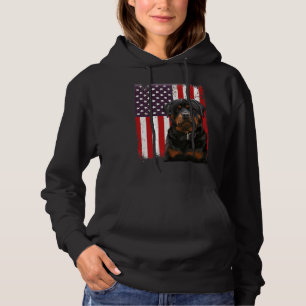Sudadera Patriótico De La Bandera Estadounidense Rottweiler