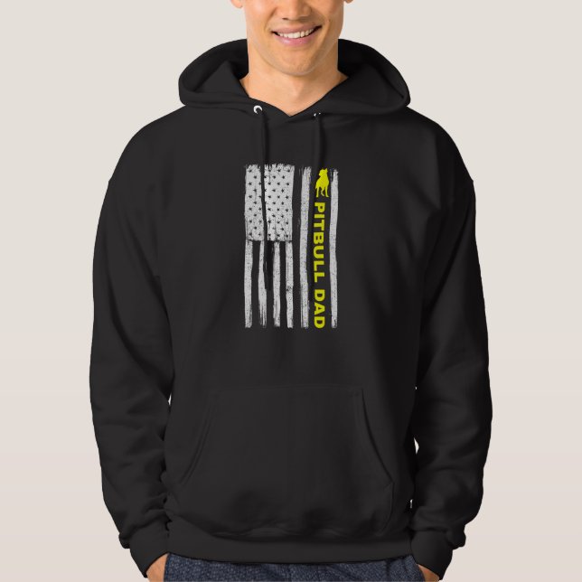 Sudadera Patriótico de la época de Pitbull Dad con bandera  (Anverso)