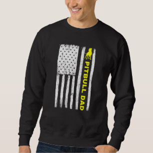 Sudadera Patriótico de la época de Pitbull Dad con bandera