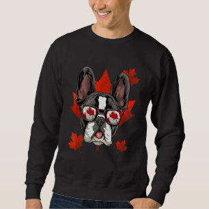 Sudadera Patriótico de la hoja de arce de perro de Bulldog