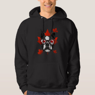 Sudadera Patriótico de la hoja de arce del perro del Boston
