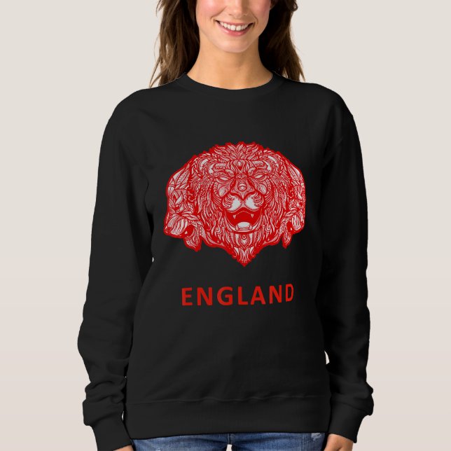 Sudadera Patriótico de tres cabezas de león Inglaterra (Anverso)