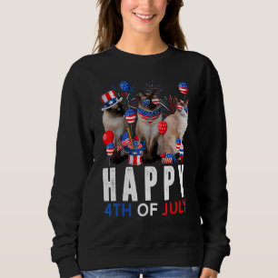 Sudadera Patriótico del gato azul blanco rojo blanco azul c