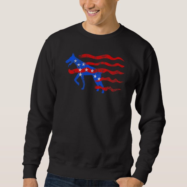 Sudadera Patriótico Doberman Pinscher (Anverso)