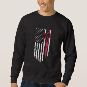 Sudadera Patriótico Hairstylista Bandera Americana Barber S