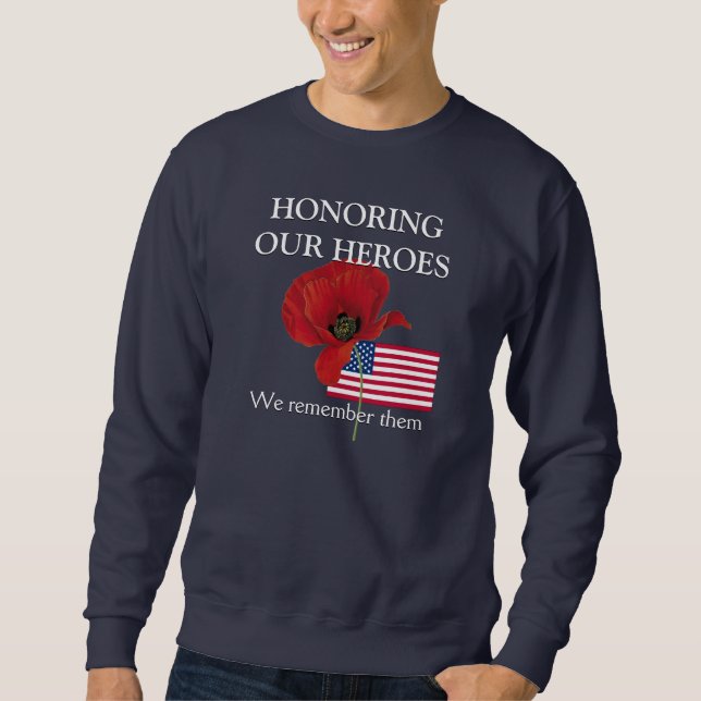 Sudadera Patriótico HONRANDO A NUESTROS HEROES Veteranos (Anverso)