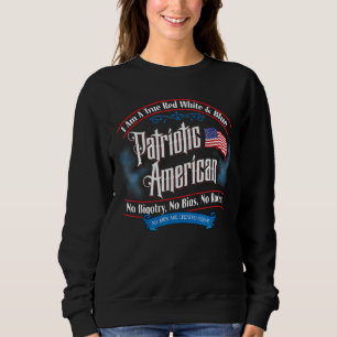 Sudadera Patriótico Norteamericano Verdadero Rojo Azul Blan