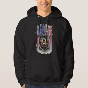 Sudadera Patriótico Rottweiler Bandera Americana Perro