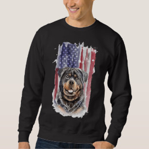 Sudadera Patriótico Rottweiler Bandera Americana Perro
