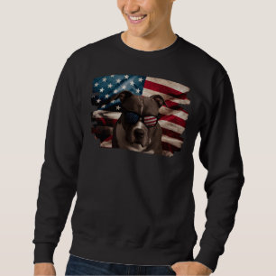 Sudadera Patriótico Toro Pit Terrier Bandera Estadounidense