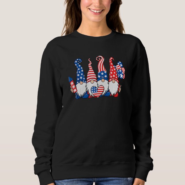 Sudadera Patriotismo Estadounidense Gnomes Independencia De (Anverso)
