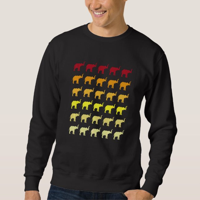 Sudadera Patrón Animal Retro Elefante (Anverso)