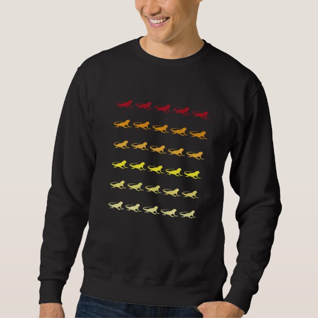Sudadera Patrón Animal Retro Iguana   (Anverso)