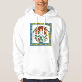 Sudadera Patrón botánico de arte popular floral tradicional
